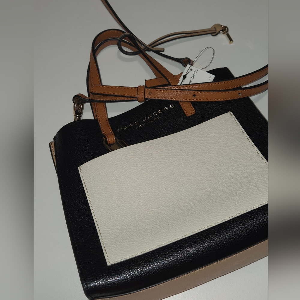 Marc Jacobs Black, White & Tan Leather Crossbody Bag